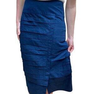 Cooper by Trelise Scrunch & Judy Armada Navy Cotton Pencil Skirt Size 6
